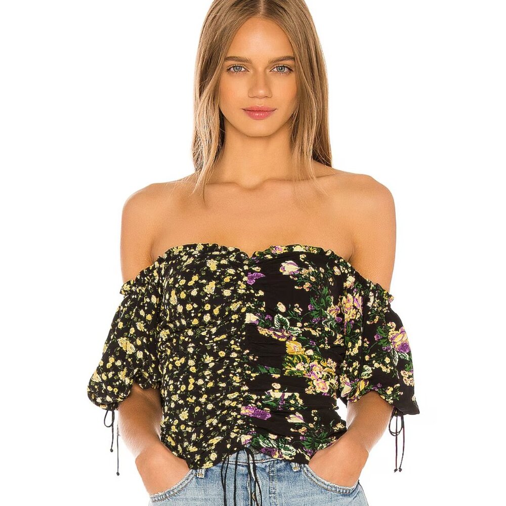 For Love & Lemons Eileen Floral Off-Shoulder Casual Blouse - NWOT